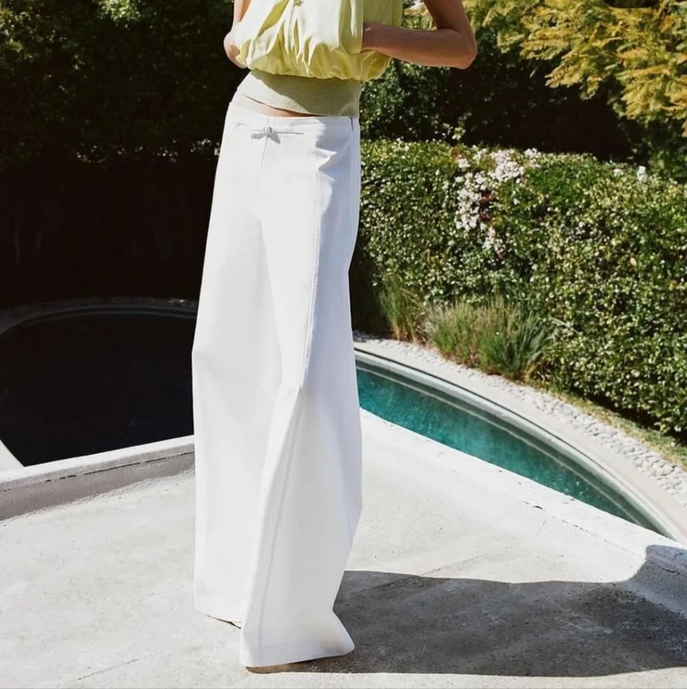Zara Palazzo Wide White Pants